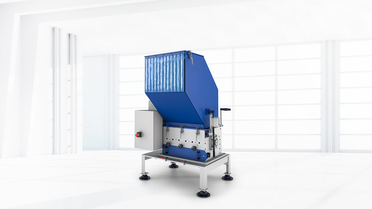 Beistellmühle Zerma GSL 300 mit Schrägtrichter, Schaltkasten und Untergestell