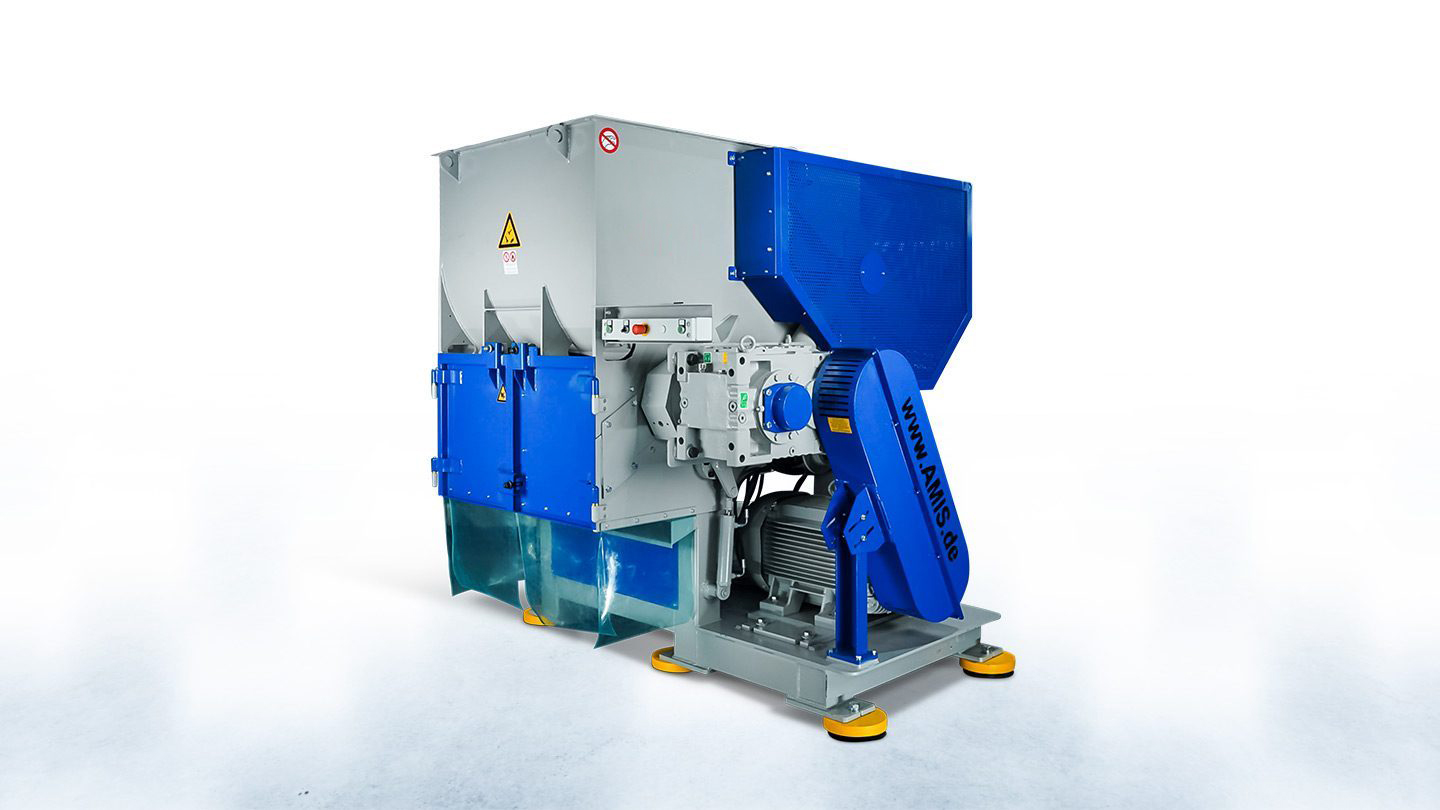 Zerma ZPS 1200E Einwellenzerkleinerer mit Getriebe, Elektromotor und Riemenschutz